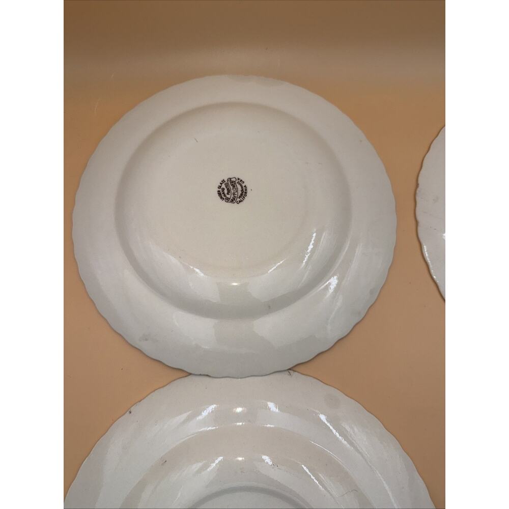 Vernon Kilns May Flower 10.5” Dinner Plates Set of 4 ~ Hand Painted USA - Picture 10 of 11